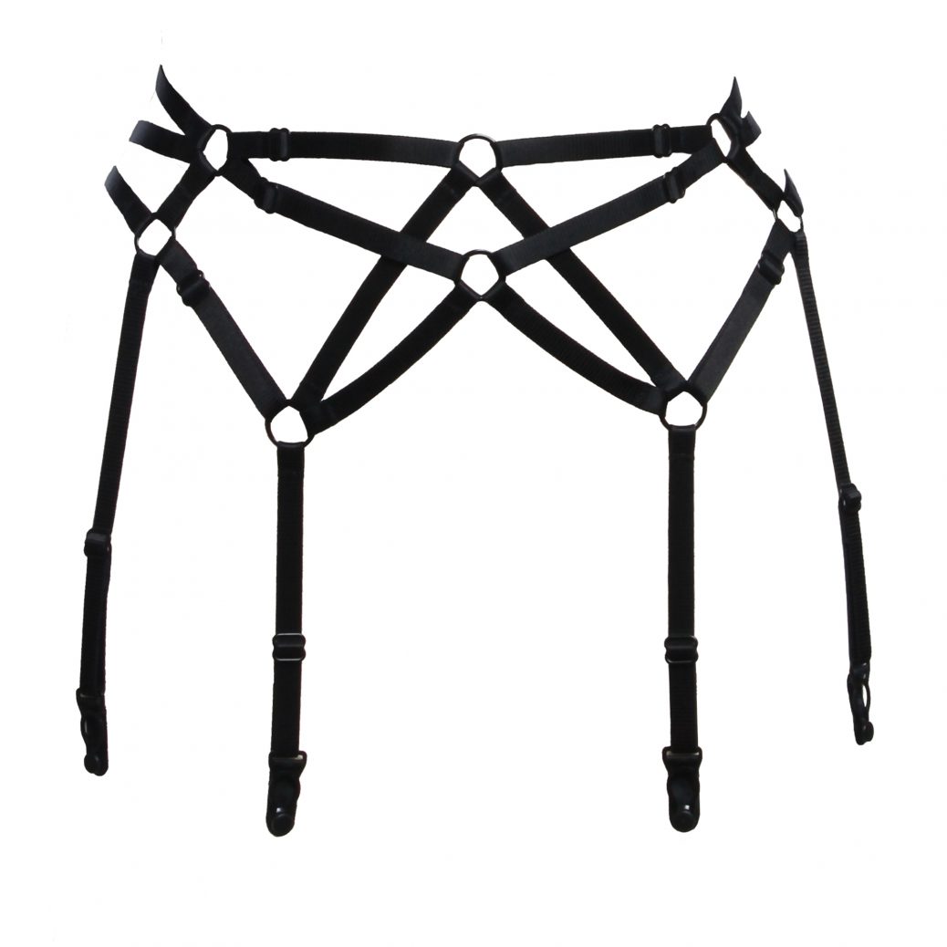 Six Strap Bondage Garter Belt In Black Flash You And Me Lingerie