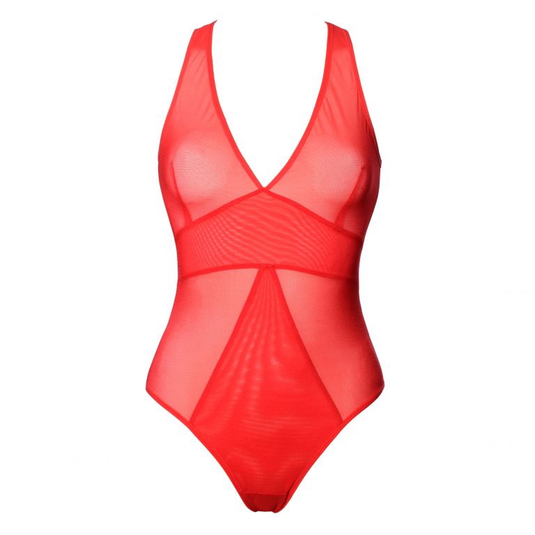 Red Mesh Bodysuit With Layering Flash You And Me Lingerie