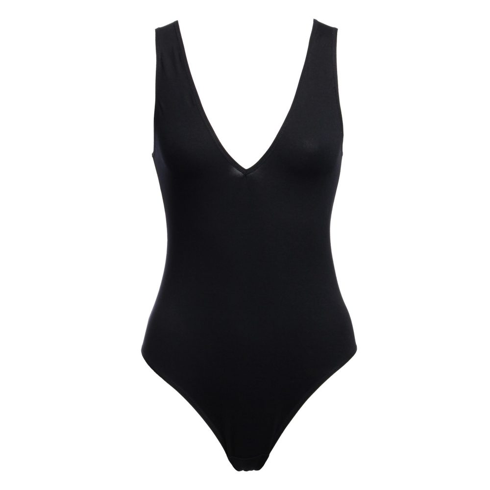 Black Jersey Body With Deep Decollette – flashyouandme