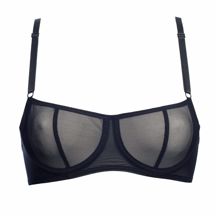 Black Mesh Underwire Bra