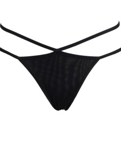 Black Mesh Diamond Shaped Panties With Straps