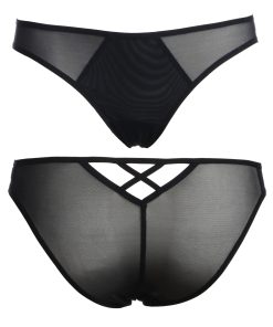 Black Mesh Panties With X In The Back