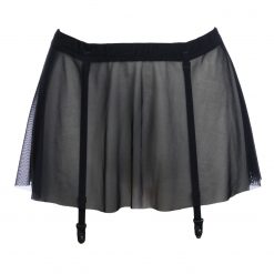 Black Mesh Skirt Garter Belt