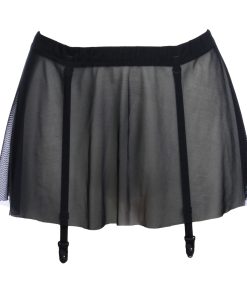 Black Mesh Skirt Garter Belt