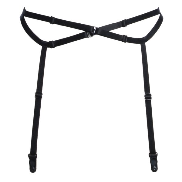 Bondage Garter Belt in Black With Black Sliders