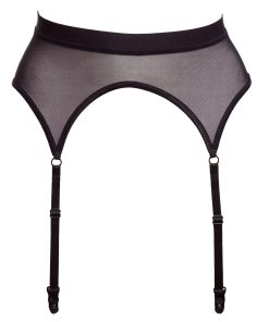 Black Mesh Four Strap Garter Belt