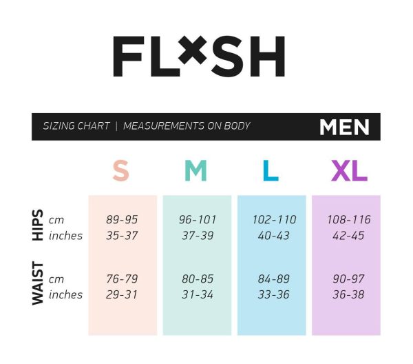 Flash you on me sizing chart