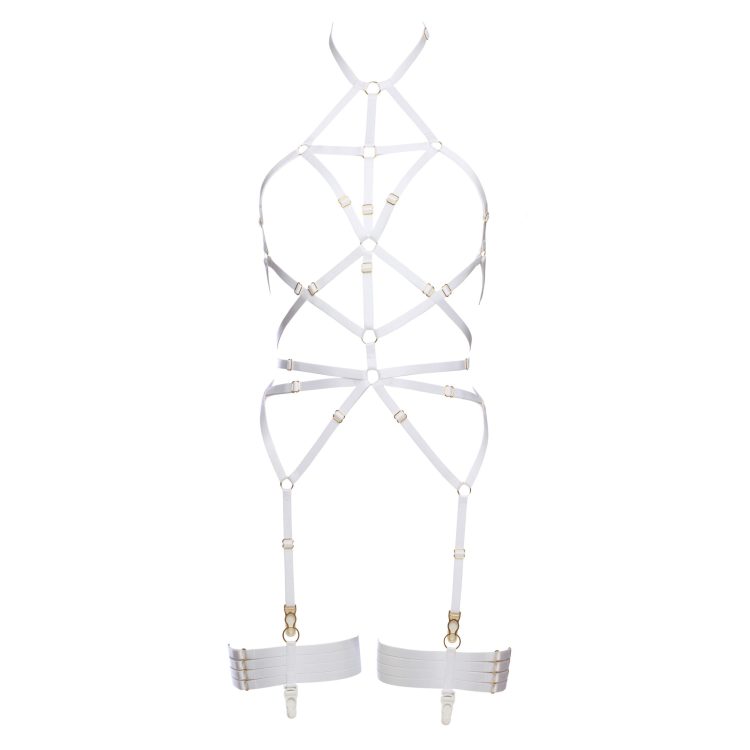 Magdalena Bondage Playsuit in White