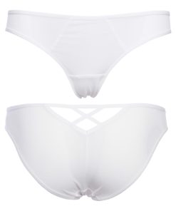 White Mesh Panties With X In The Back