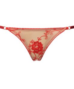 Red Triangle Panties with Adjustable Sides From French Lace