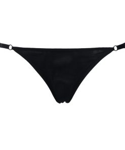 Black Mesh Triangle Panties With Adjustable Sides