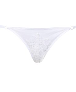 White Mesh Triangle Panties With White Lace