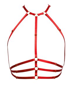 The Samantha Harness in Red with Gold