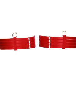 Four Strap Bondage Leg Garters in Red