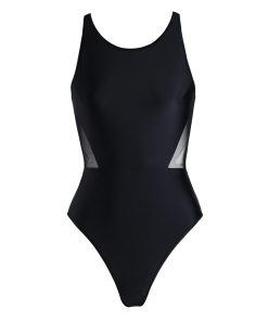 Black One-piece swimsuit with open back