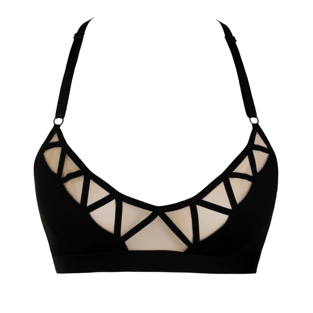 White Mesh Triangle Top by Flash You And Me