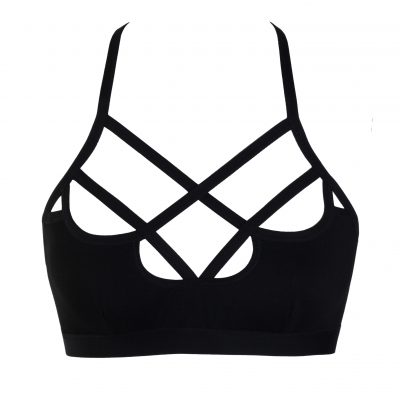 Sporty Bralette from Organic Jersey with Soft Bondage Straps by Flash