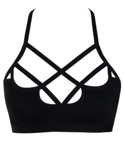 Sporty Bralette from Organic Jersey with Soft Bondage Straps