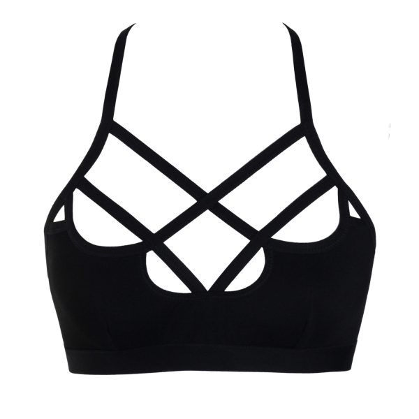 Sporty Bralette from Organic Jersey with Soft Bondage Straps