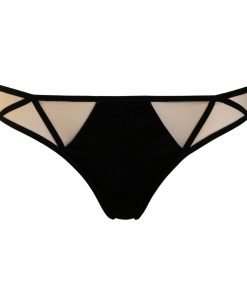 Low cut Jersey Panties with Nude Mesh and Decorative Straps