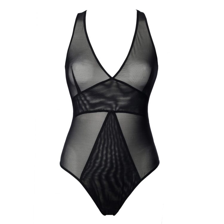 Black Mesh Bodysuit With Layering