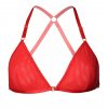Red Mesh Triangle Bralette with Bondage Straps