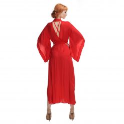 Red Kimono With Splits and Cut-out in the Back