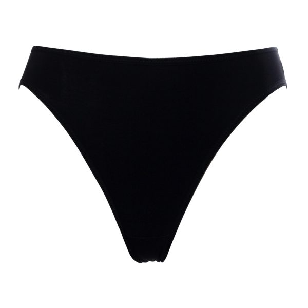 High Cut Panties From Black Organic Jersey