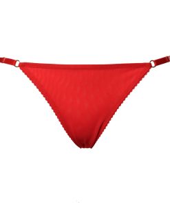 Red Mesh Triangle Panties With Adjustable Sides