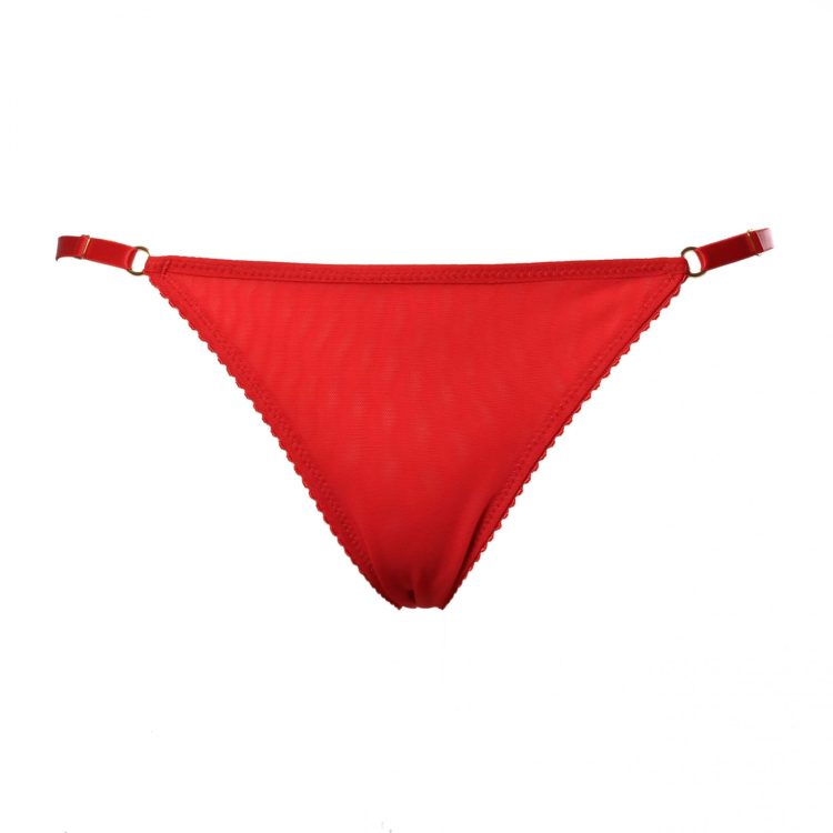 Red Mesh Triangle Panties With Adjustable Sides