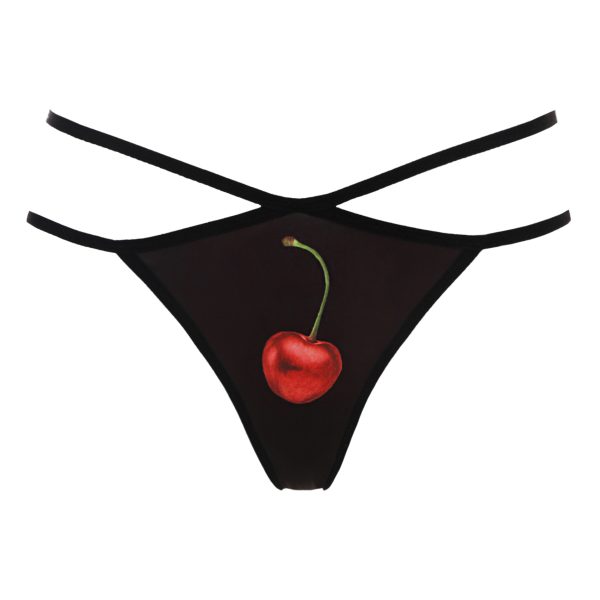 Cherry Kissed Diamond Shaped Thong With Straps