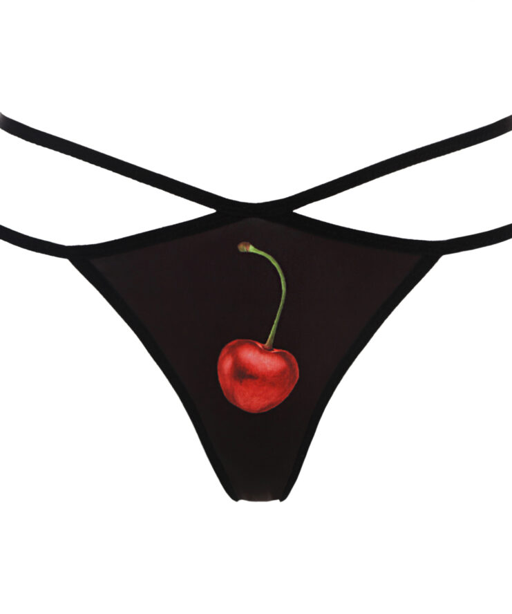 Cherry Kissed Diamond Shaped Thong With Straps
