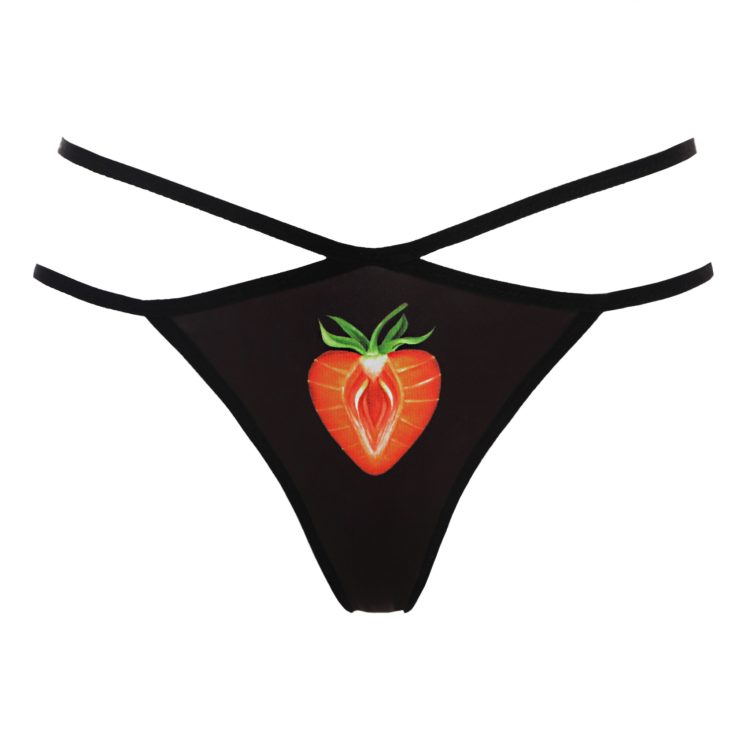 Strawberry Diamond Shaped Thong With Straps