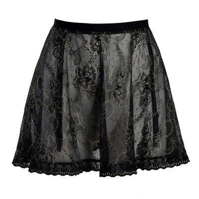 Black Mesh Skirt Garter Belt by Flash you and me Lingerie