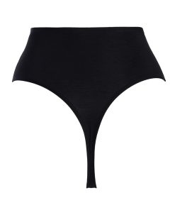 High Waist Black Jersey Thong