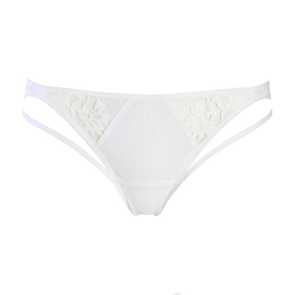 White Mesh Panties with Lace by flashyouandme.com