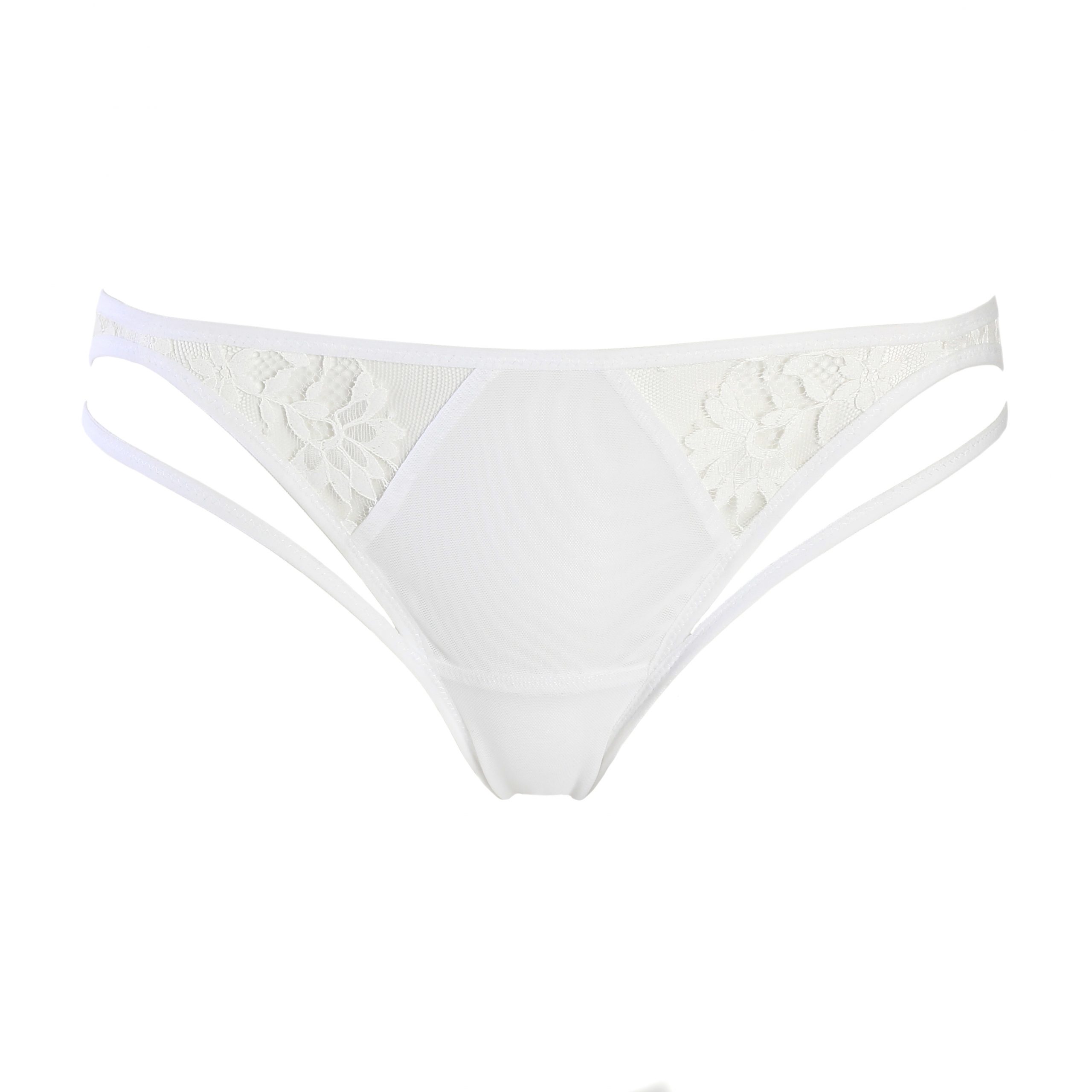 White Mesh Panties with Lace and Leg Straps by Flash you and me