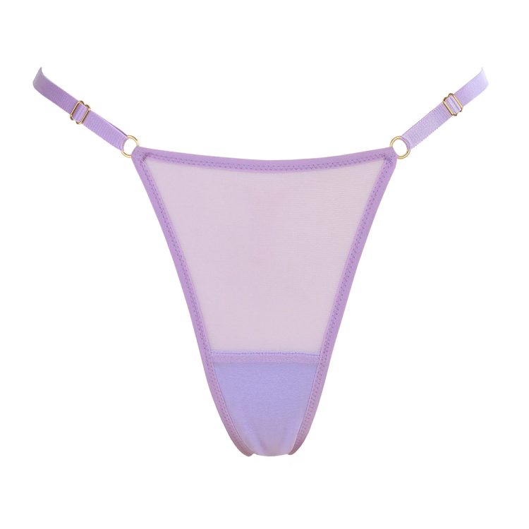 adjustable high cut thong in lavender by flash