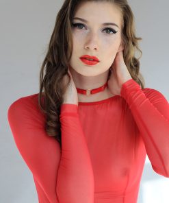 base red choker by flash you and me lingerie