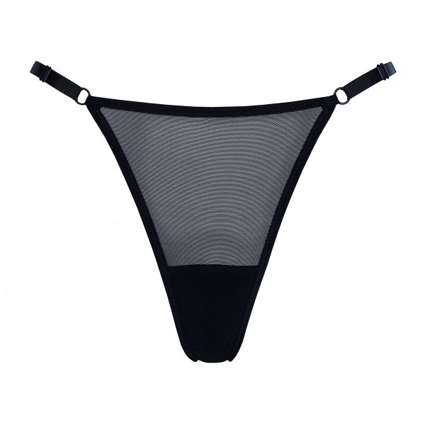 black adjustable thong by flash you and me