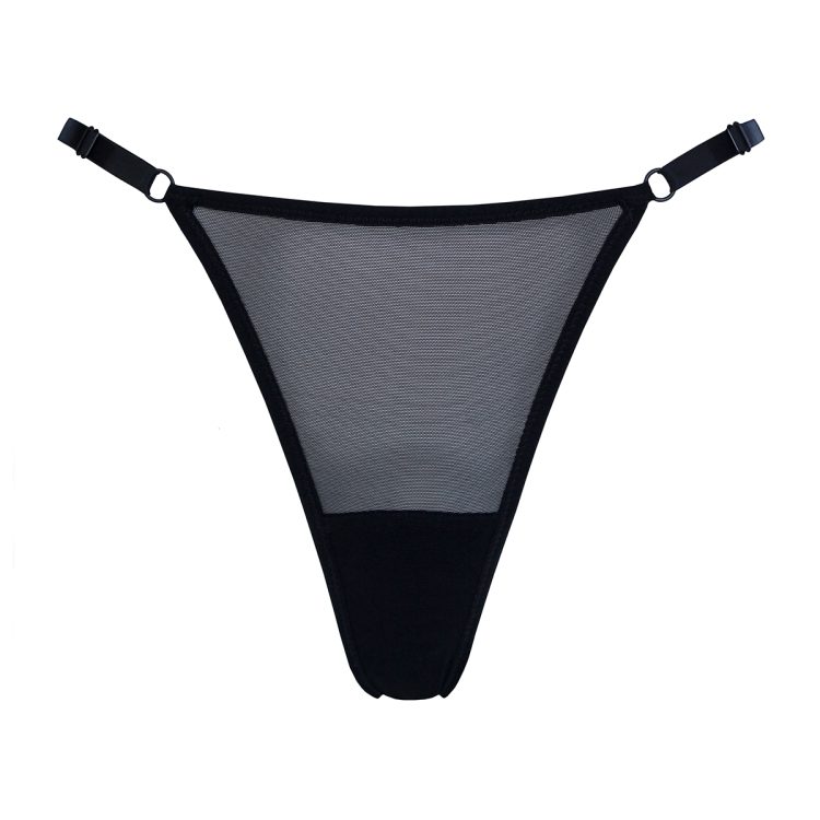 black adjustable thong by flash you and me