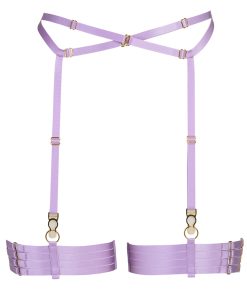 garter belt and leg garters set in lavender by flash