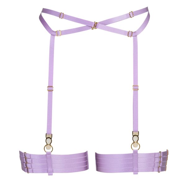 garter belt and leg garters set in lavender by flash