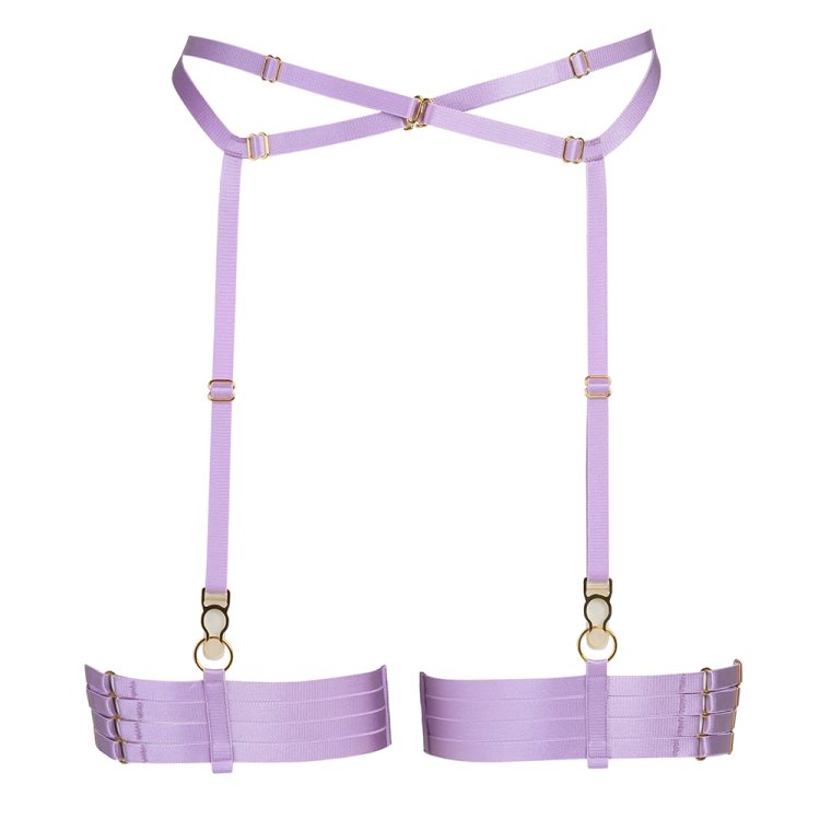 garter belt and leg garters set in lavender by flash