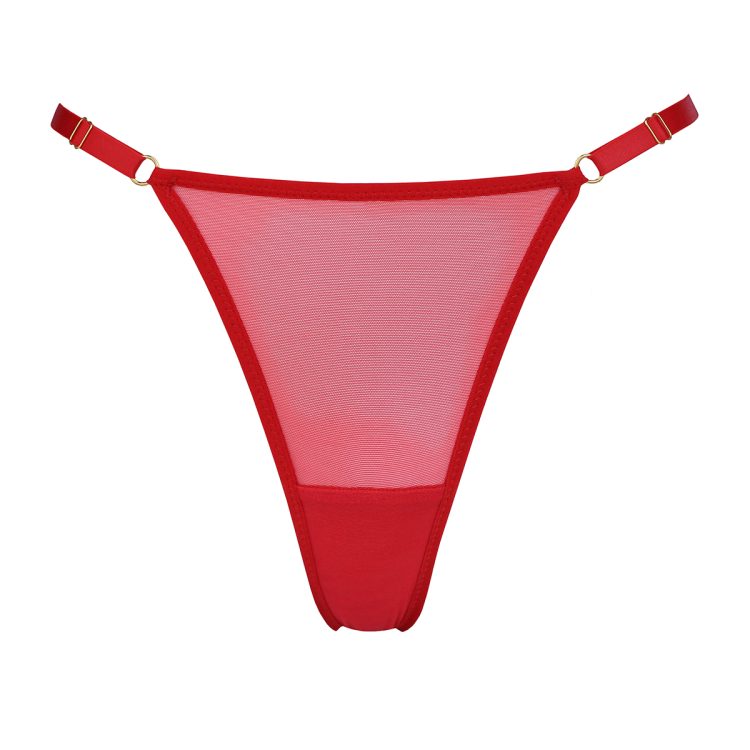 red high cut adjustable thong by flash you and me