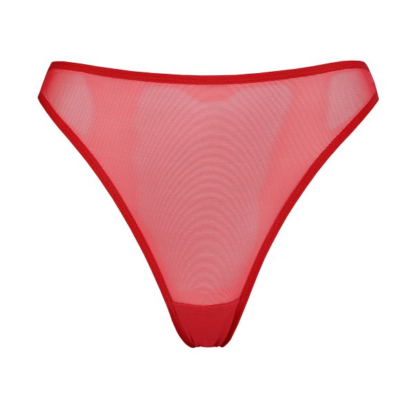 red mesh high cut panties by flash you and me