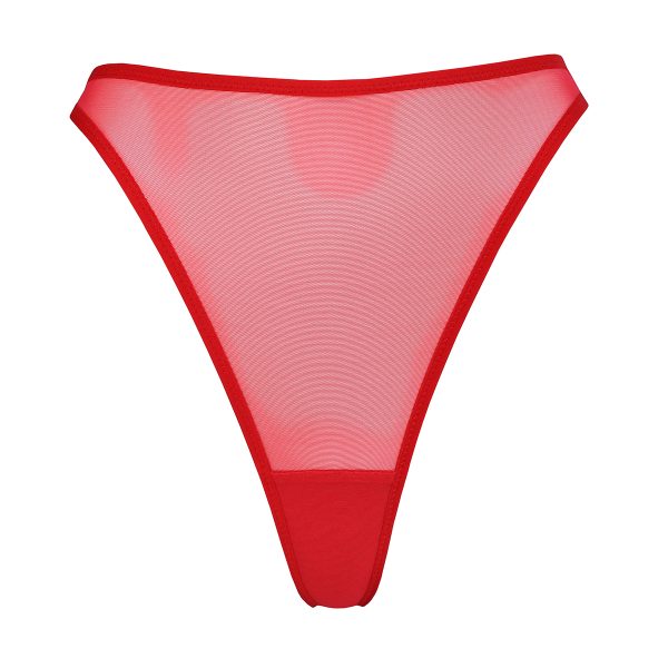 red mesh high cut thong by flash you and me