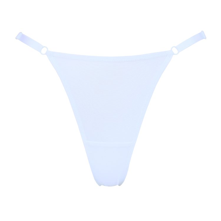 white adjustable high cut thong by flash you and me