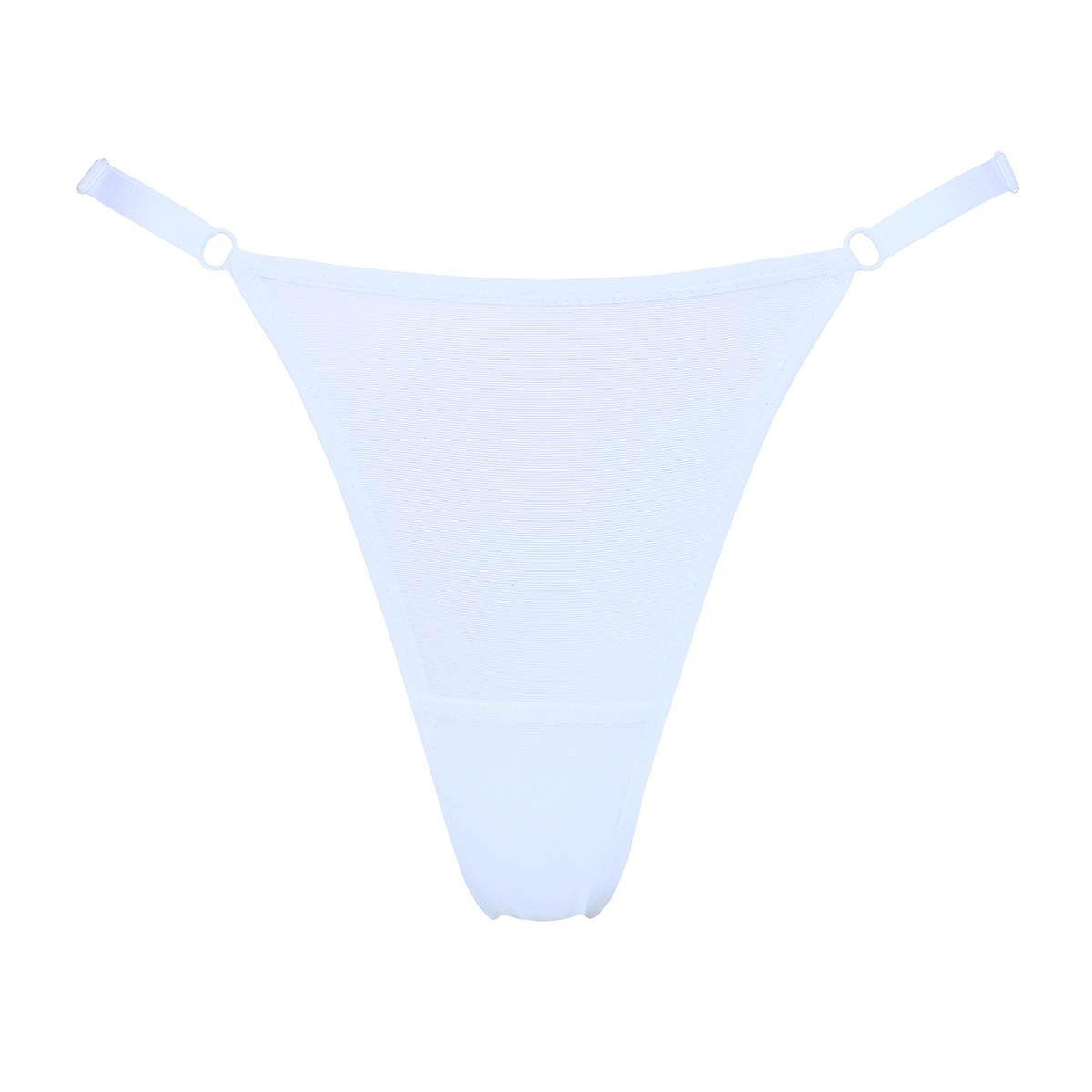 Oar Soak Cook a meal White Mesh Adjustable High Cut Thong by Flash you and me