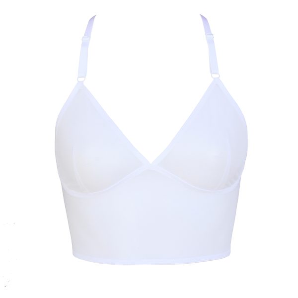 white mesh triangle top by flash you and me